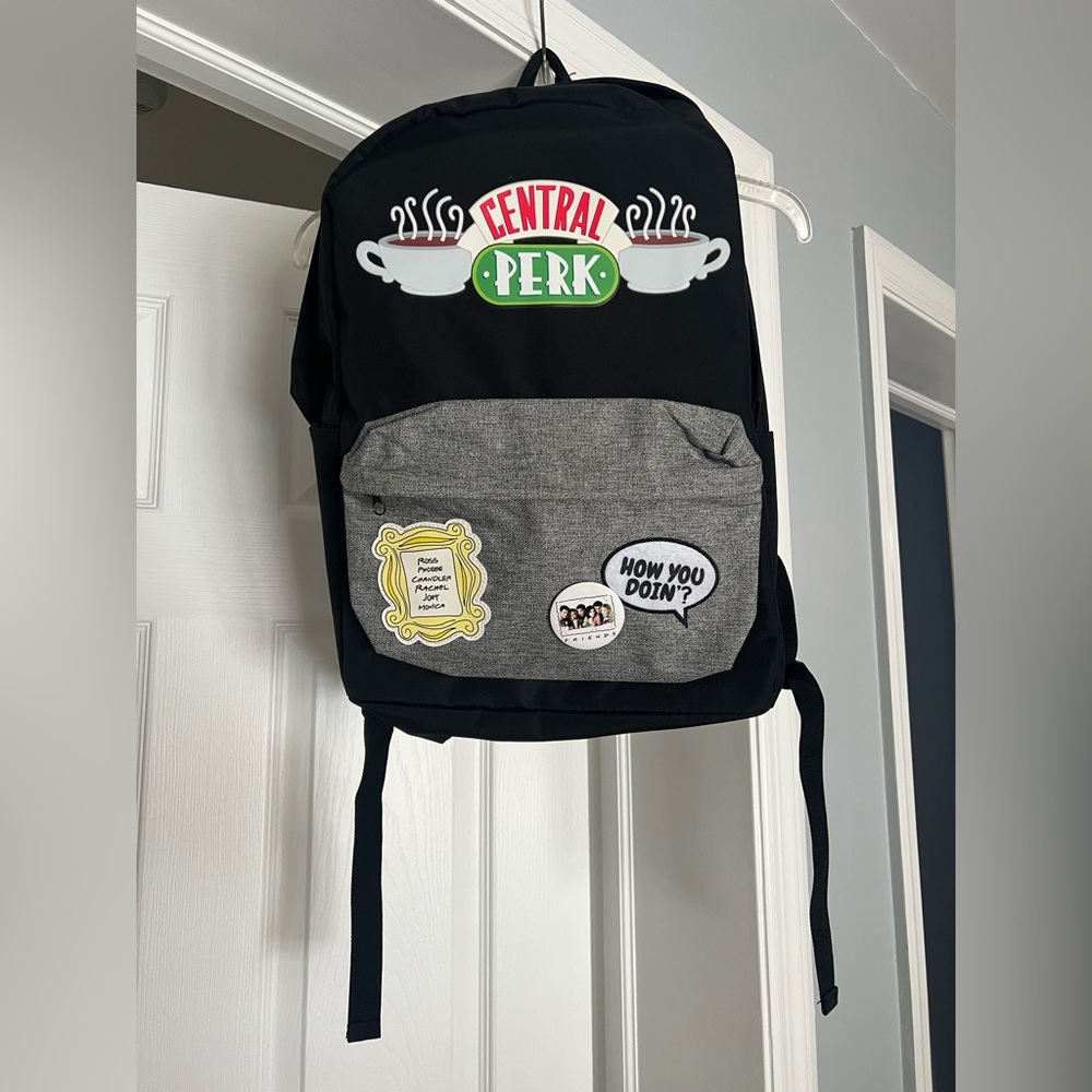 Central Perk Black and Gray Backpack